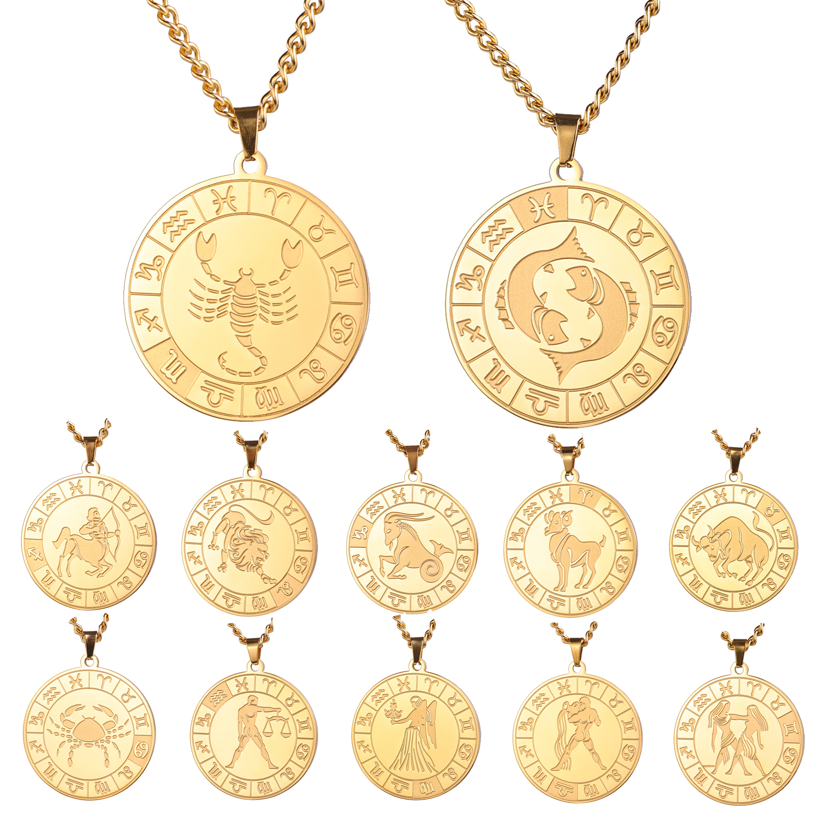 Vintage Fashion Labels - Fashion 12 Constellations Pendants Necklace For