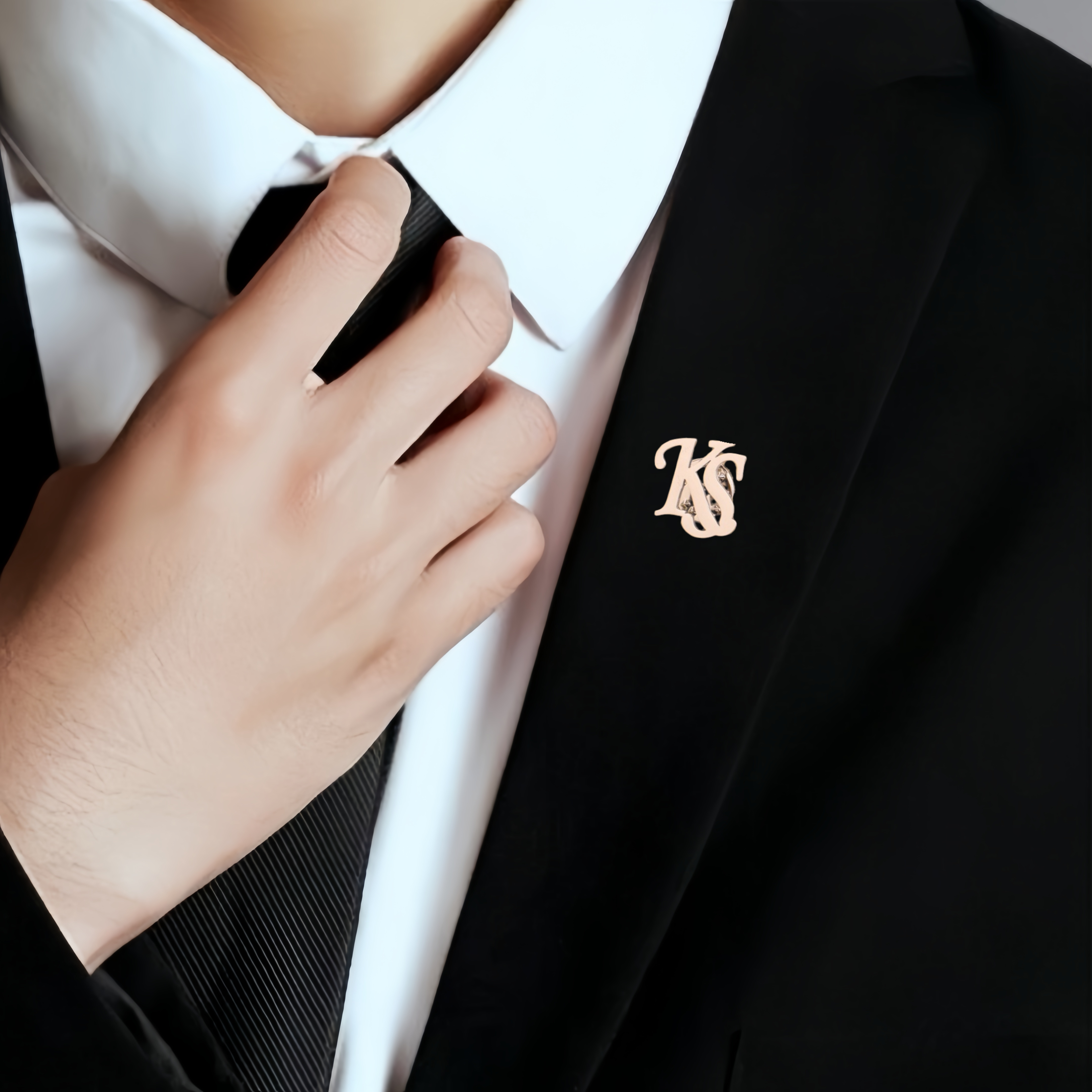 Vintage Fashion Labels - Personalized Initials Jacket Lapel Pin Unique