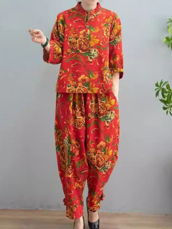 Vintage Fashion Patterns - Spring Autumn Women's Ethnic Style Cotton