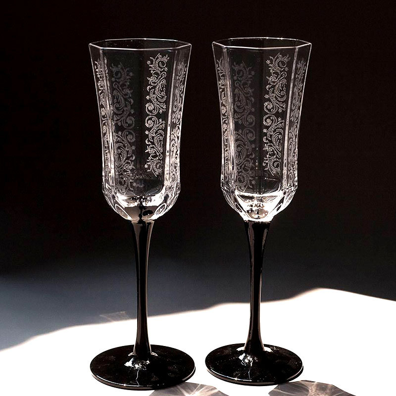 Vintage Old Fashion - French Vintage Champagne Glass Black Swan