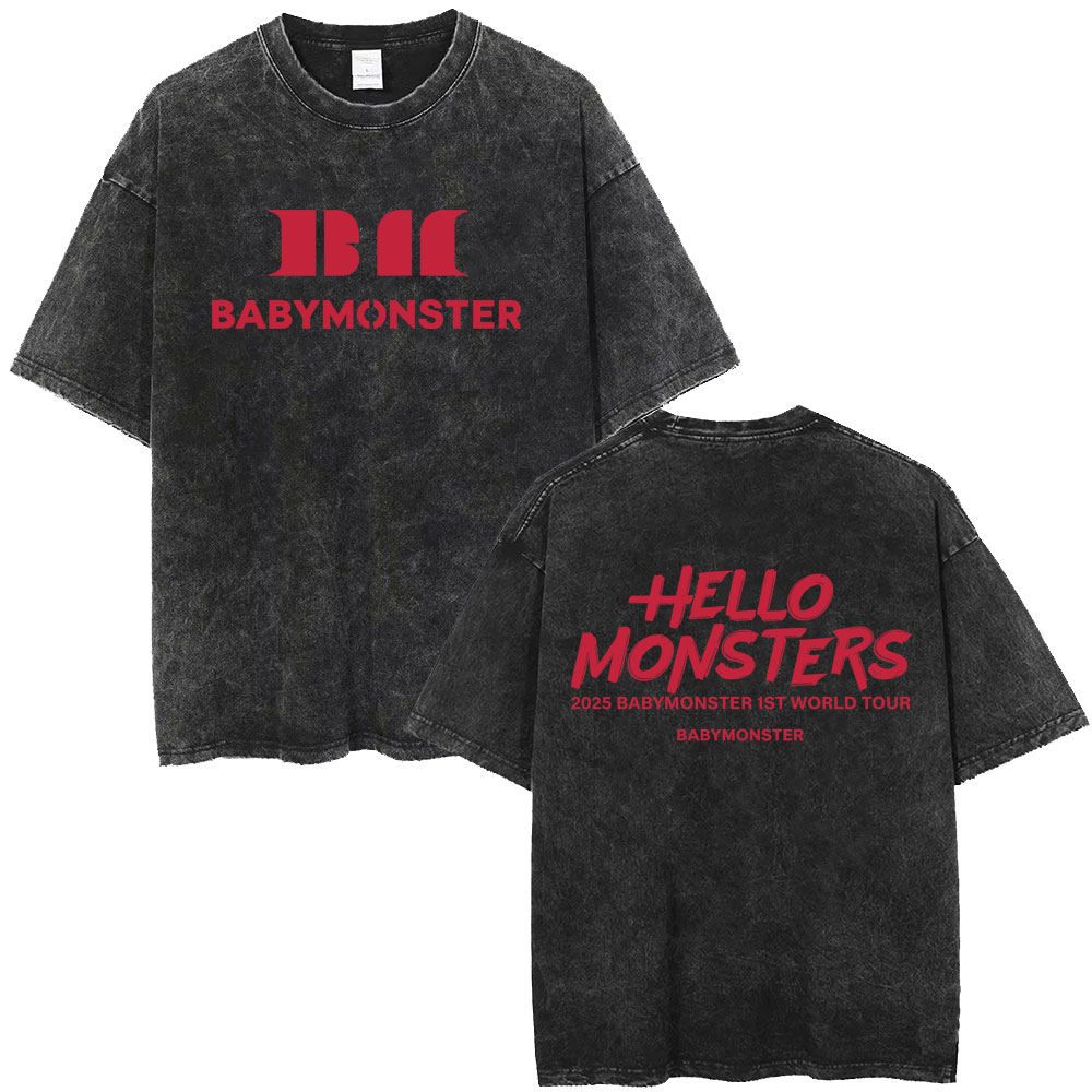 Vintage Fashion World - Washed Vintage Kpop Band Babymonster T-shirt