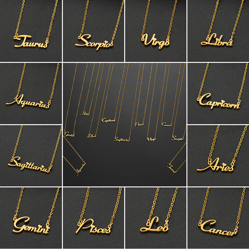 Vintage Fashion Labels - Vintage 12 Zodiac Sign Letter Constellations