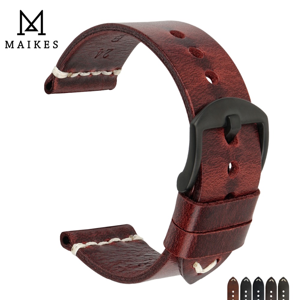 Vintage Fashion Labels - MAIKES Vintage Leather Strap Watch Band