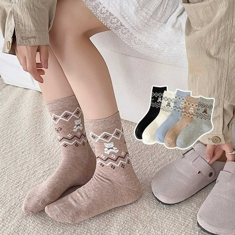 Retro Socks Women 2025 Autumn  – обзор и цена Retro Vintage Korean Fashion
