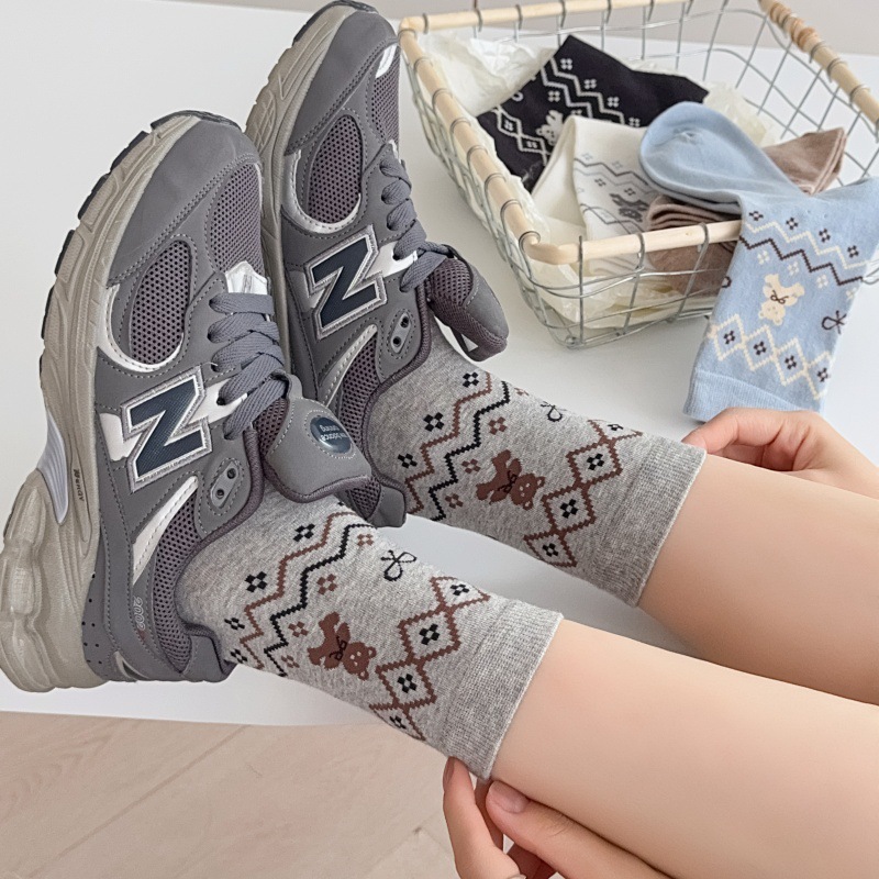 Retro Socks Women 2025 Autumn  – обзор и цена Retro Vintage Korean Fashion
