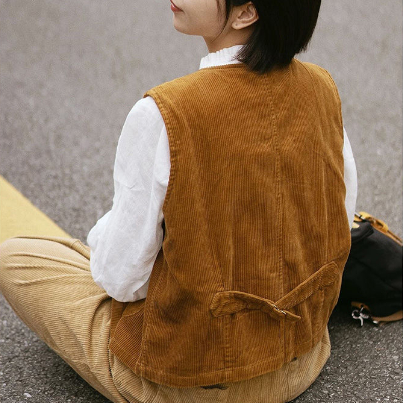 Vest Women Corduroy Retro Vint – обзор и цена Retro Vintage Korean Fashion