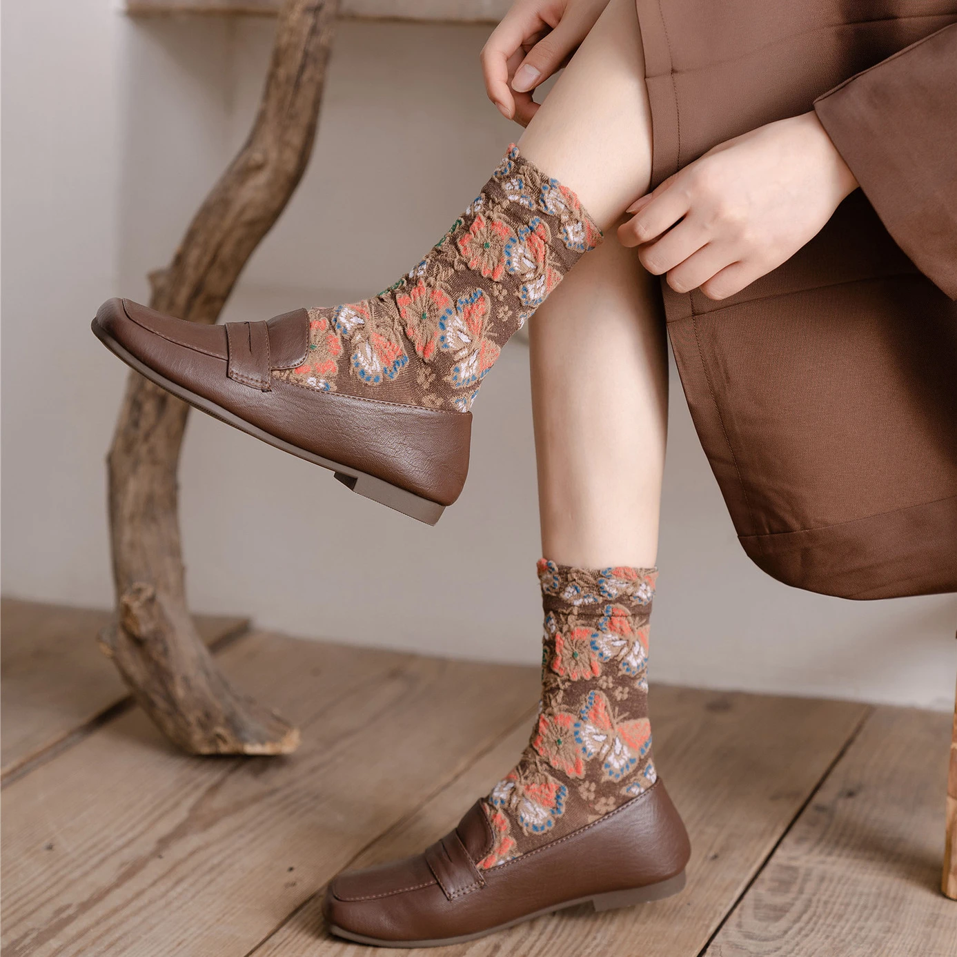 Floral Embroidery Women's Sock – обзор и цена Retro Vintage Korean Fashion