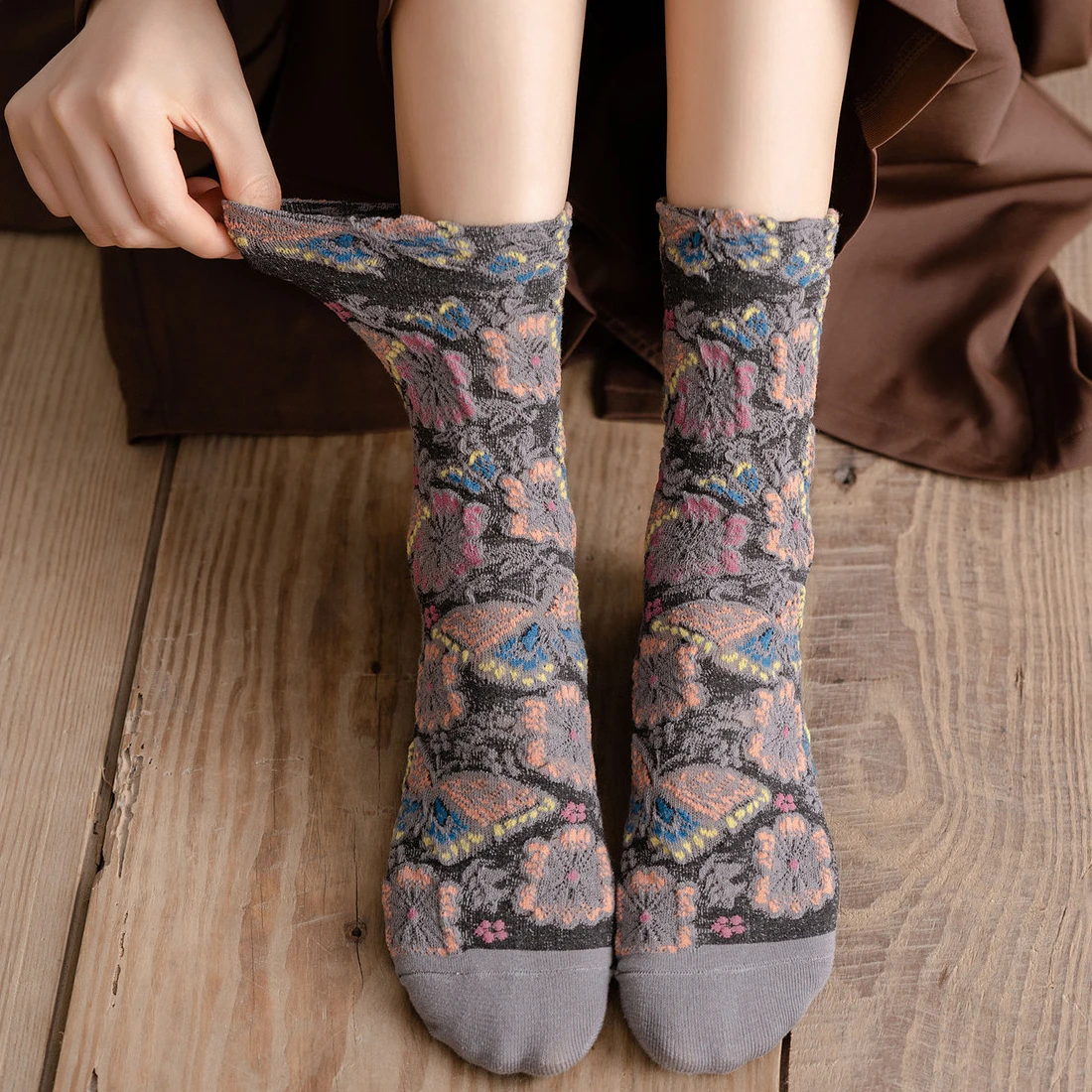 Floral Embroidery Women's Sock – обзор и цена Retro Vintage Korean Fashion