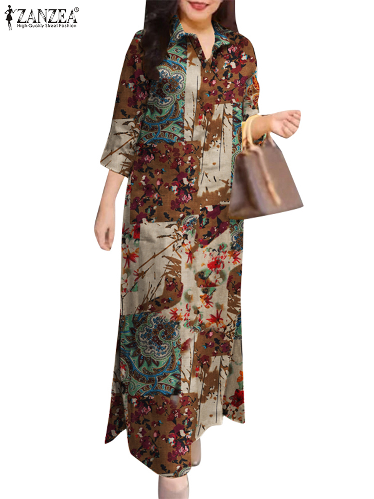 ZANZEA Women Auutmn Dresses Vi – обзор и цена Vintage Fashion Fabrics