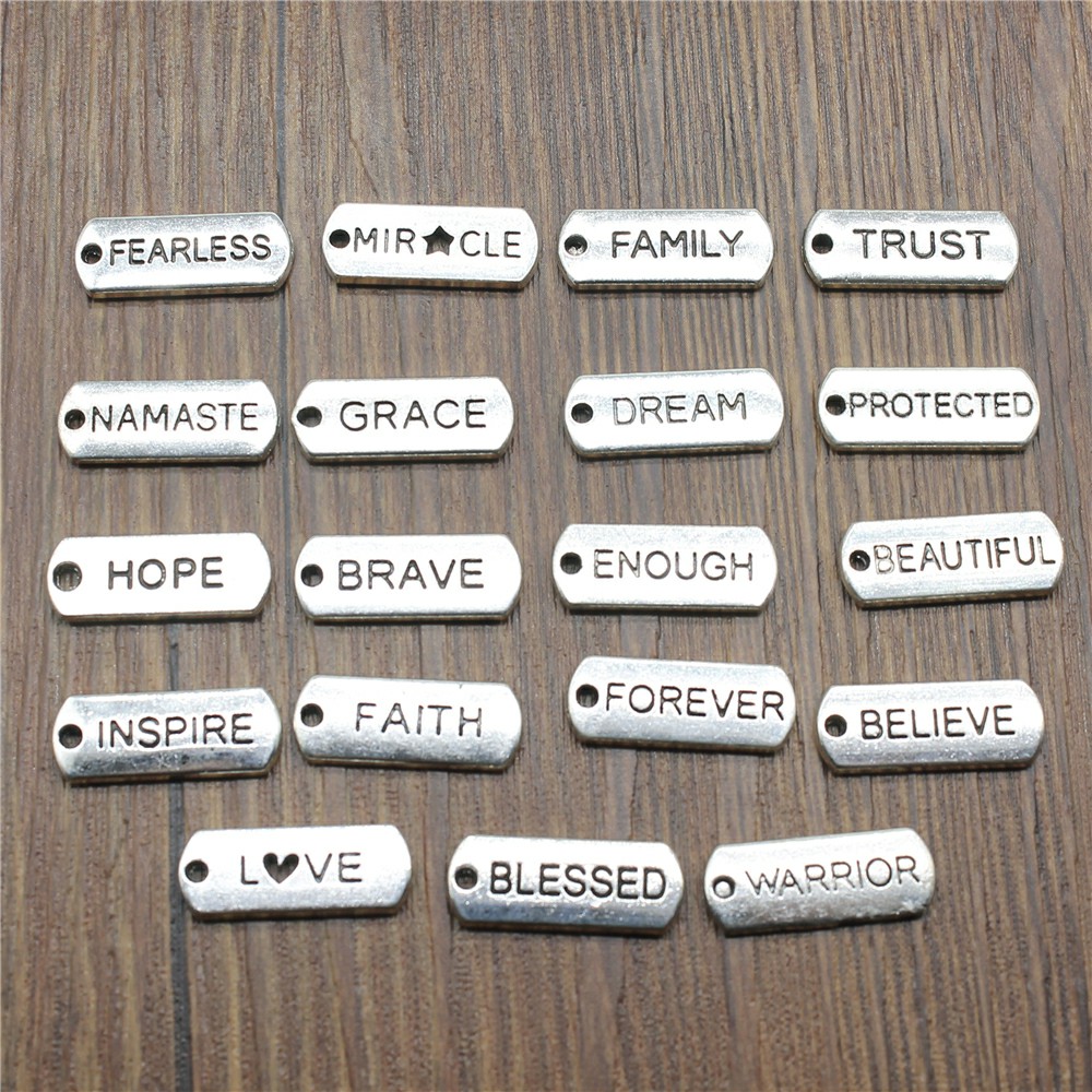 10pcs Word Tags Pendant Charms – обзор и цена Vintage Fashion Labels