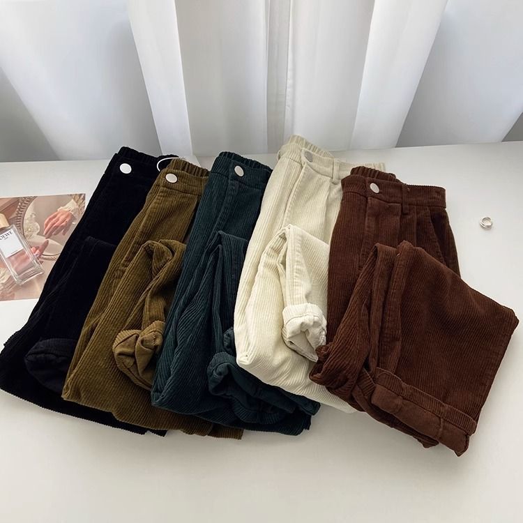 Retro High Waist Corduroy Pant – обзор и цена Retro Vintage Korean Fashion