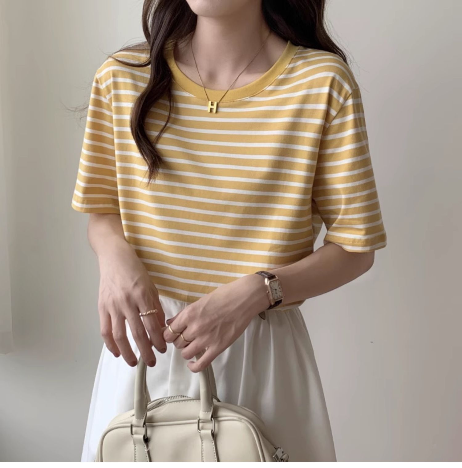 Vintage Striped T-shirt Women  – обзор и цена Retro Vintage Korean Fashion