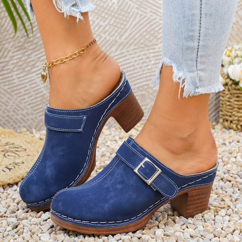 Women's Slip-On Mules Block He – обзор и цена Vintage Old Fashion