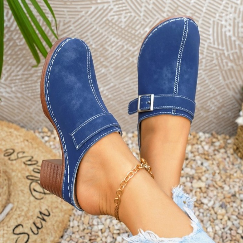 Women's Slip-On Mules Block He – обзор и цена Vintage Old Fashion