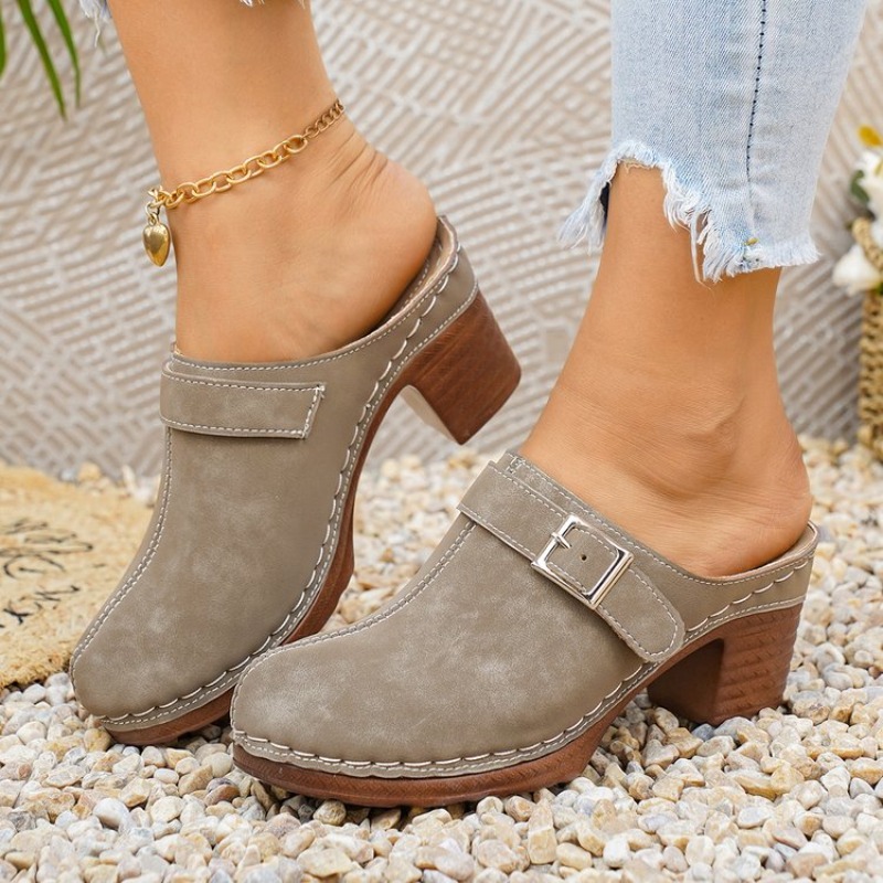 Women's Slip-On Mules Block He – обзор и цена Vintage Old Fashion