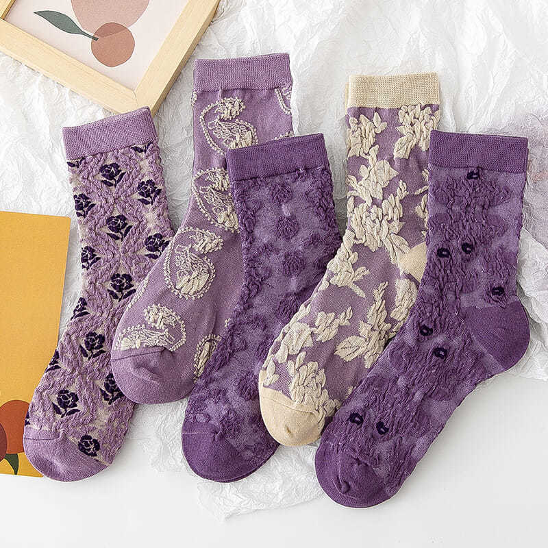 Fashion Purple Floral Embroide – обзор и цена Retro Vintage Korean Fashion