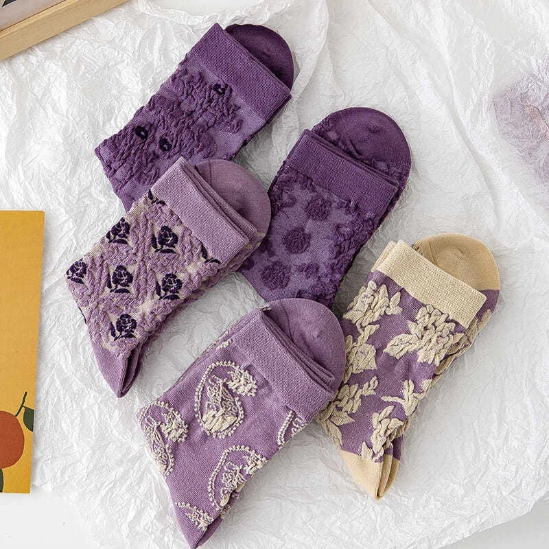 Fashion Purple Floral Embroide – обзор и цена Retro Vintage Korean Fashion